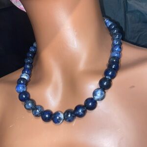 Blue Sodalite Beaded Necklace - Women Jewelry